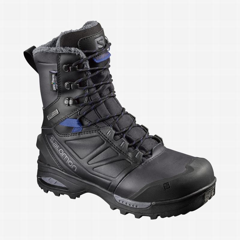Salomon Israel TOUNDRA PRO CLIMASALOMON™ WATERPROOF - Womens Winter Boots - Black/Blue (WFIU-76358)